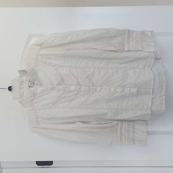 Sundance Elegant White Women's Blouse Petite Large - Picture 2 of 13